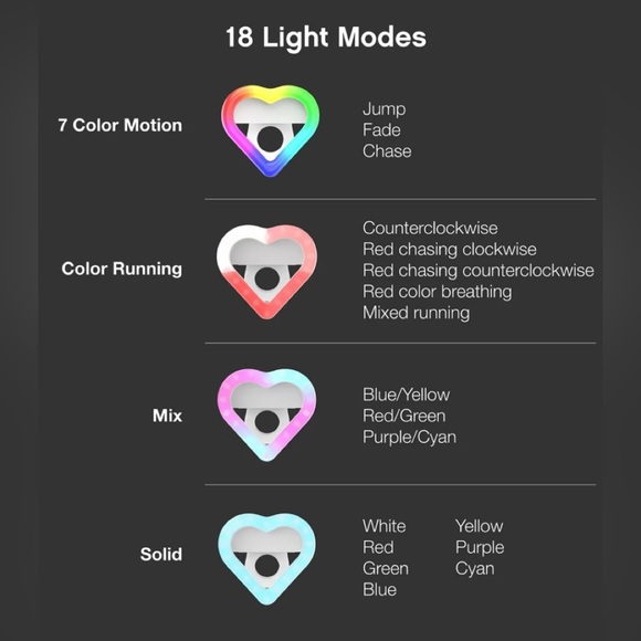 RGB Selfie Halo Light - Heart Design - Picture 5 of 6